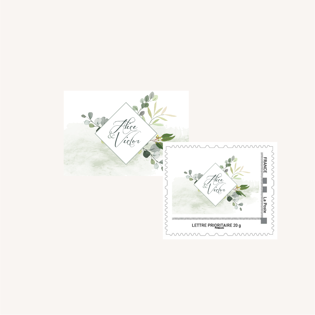 Etiquettes autocollantes Mariage Eucalyptus et Hortensia │ Planet Cards