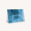 Marque-place chevalet mariage océan mer bleu vague blanc forme