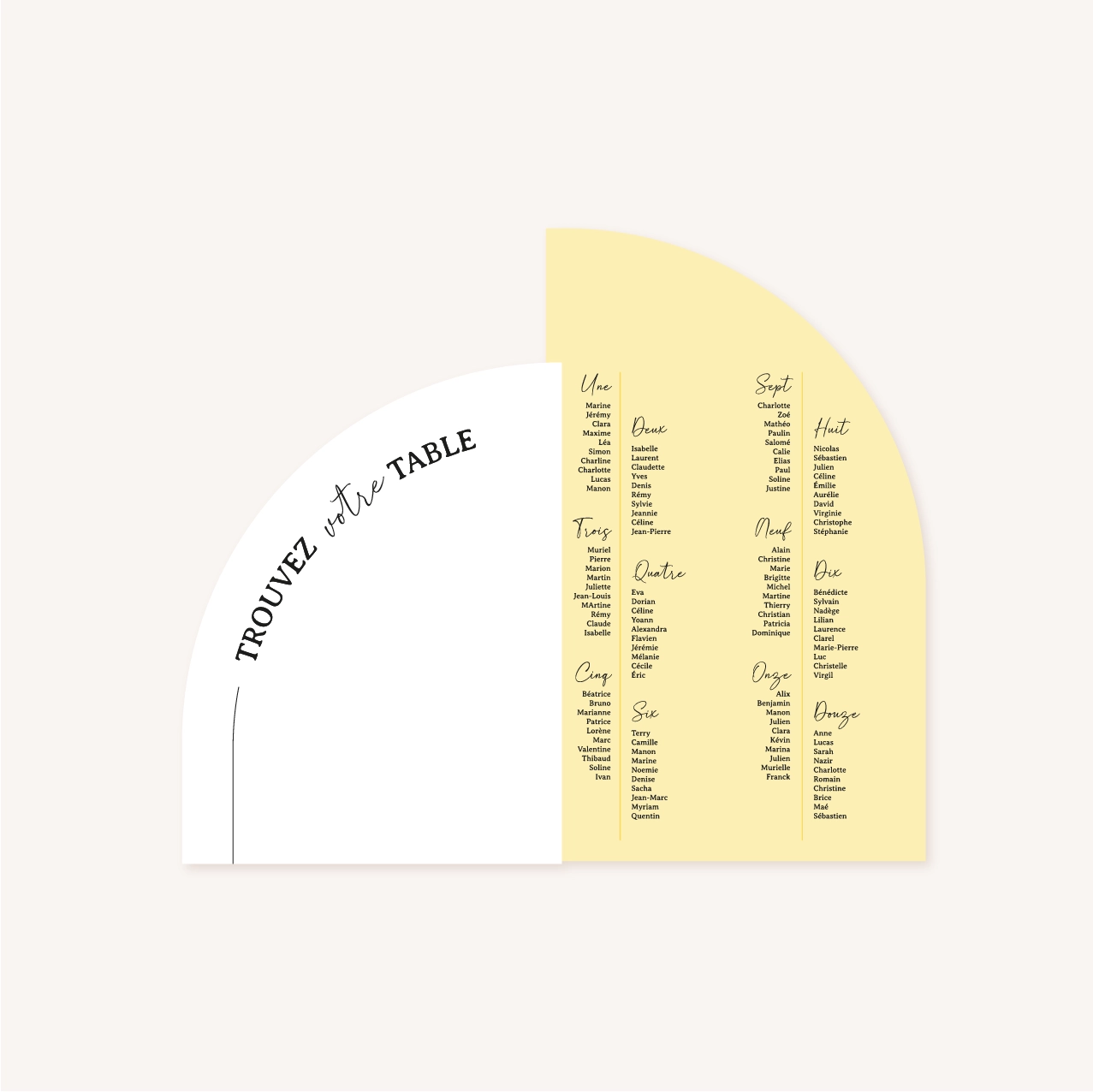 Faire-part et papeterie de mariage minimalistes, élégants, personnalisables avec des arches arrondies